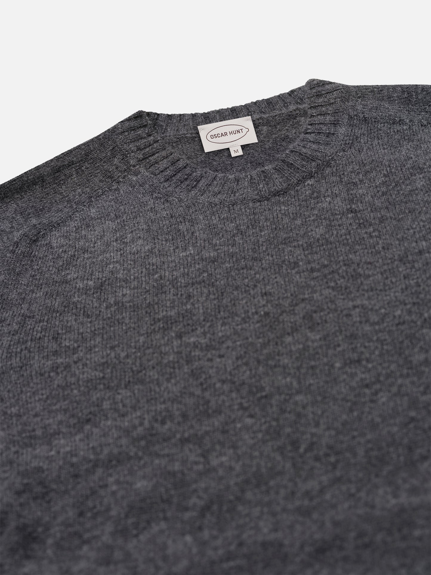 Charcoal Knitted Crewneck Sweater - Oscar Hunt