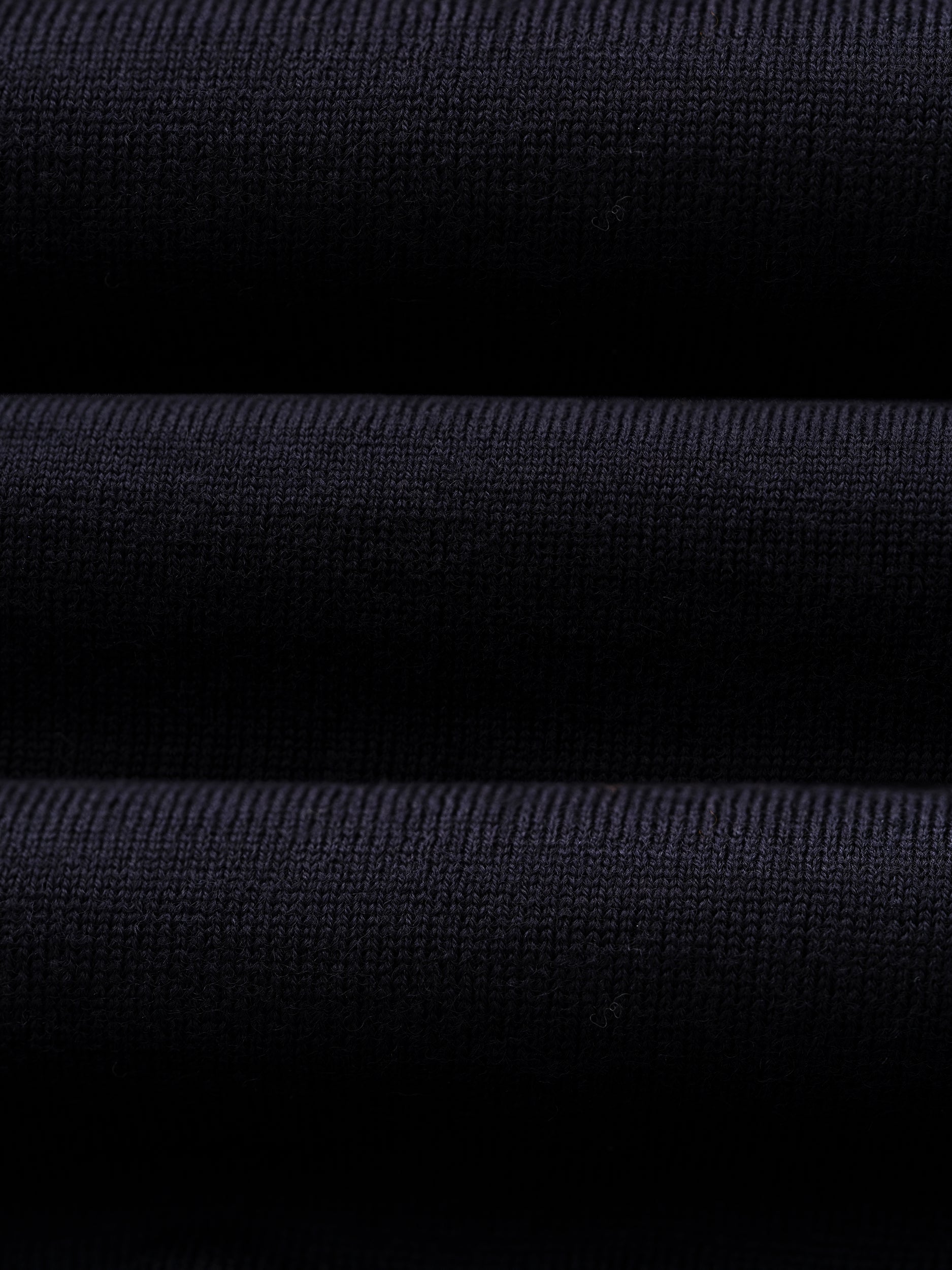 Navy Knitted Open Neck Polo Shirt - Oscar Hunt