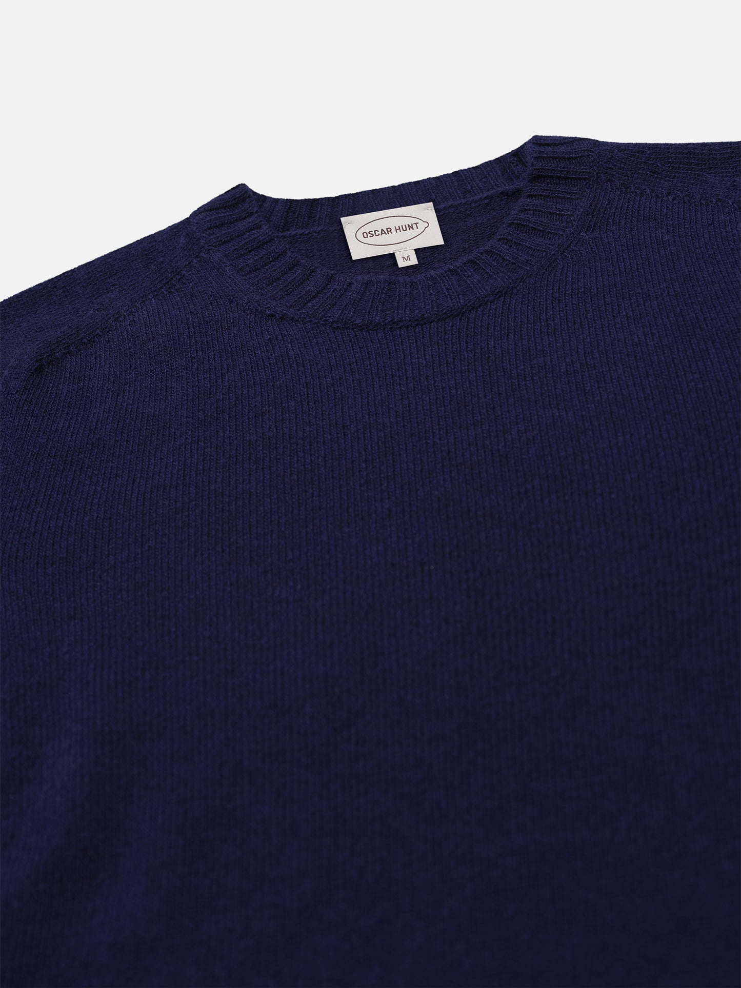 Navy Knitted Crewneck Sweater - Oscar Hunt