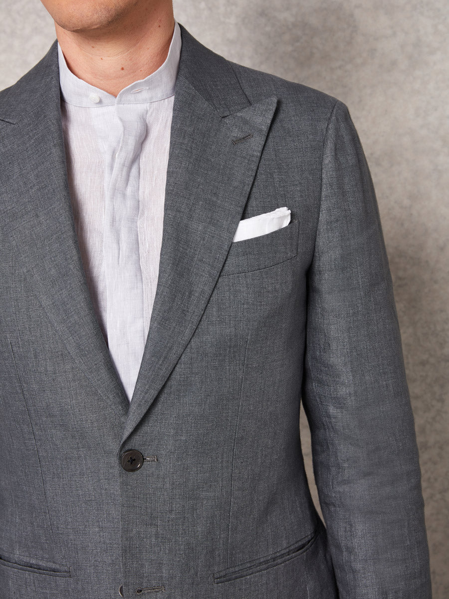 Mid grey linen 2 piece suit - Oscar Hunt