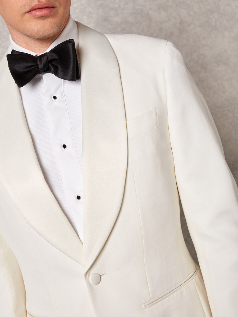 Off white jacket + black wool tuxedo trouser - Oscar Hunt