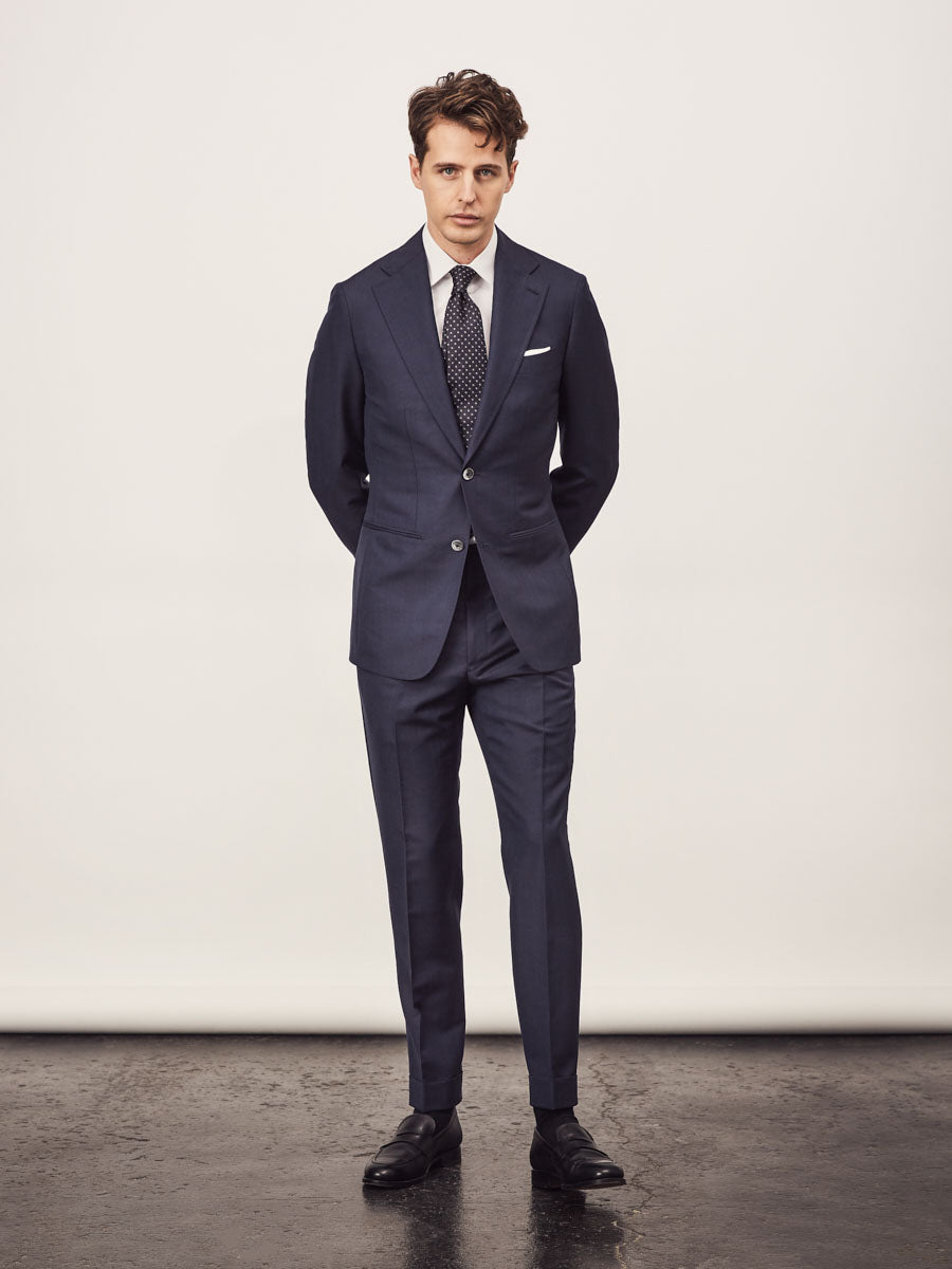 Mid navy mohair 2 piece suit - Oscar Hunt