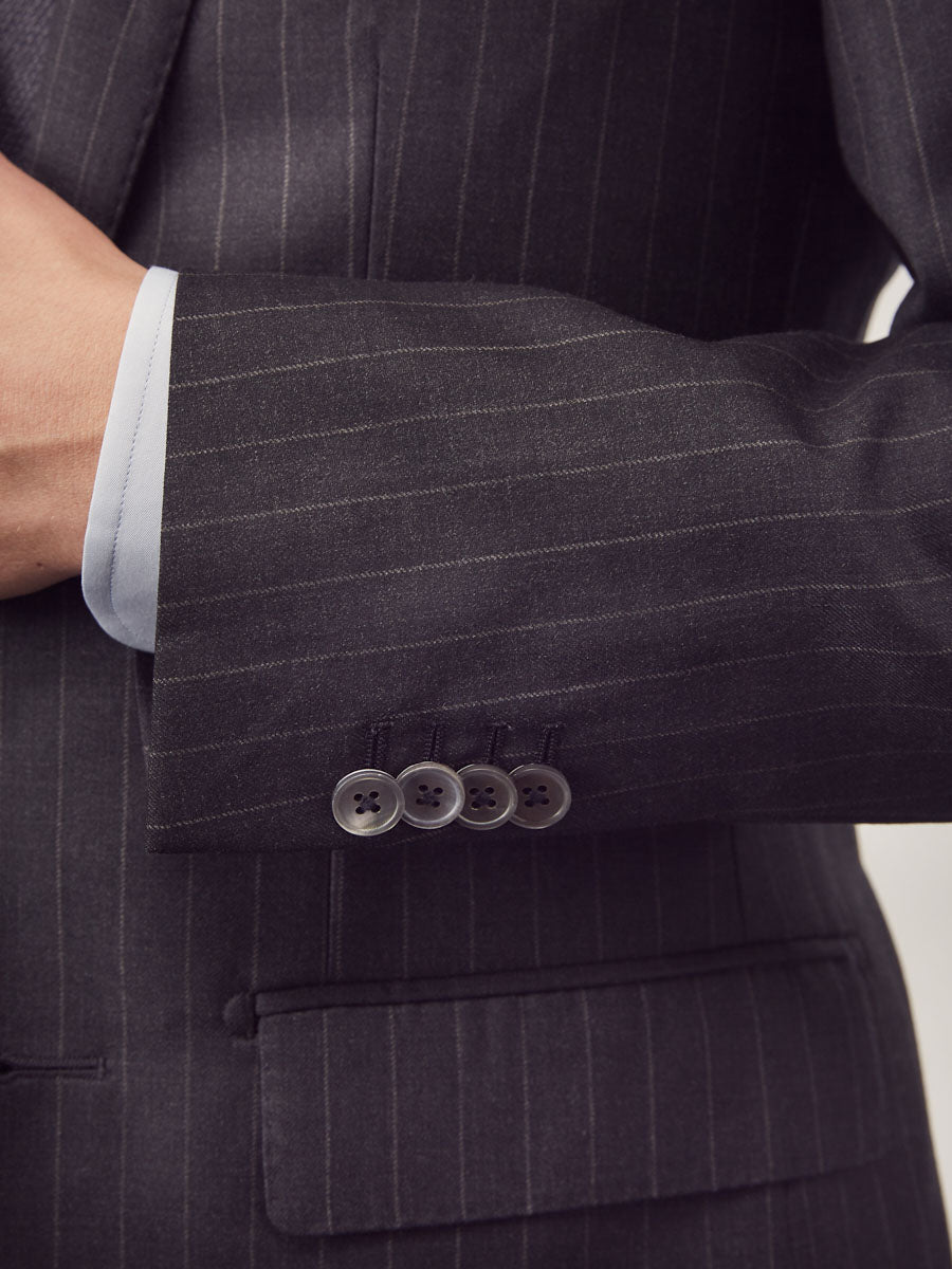Mid grey chalkstripe 2 piece suit - Oscar Hunt