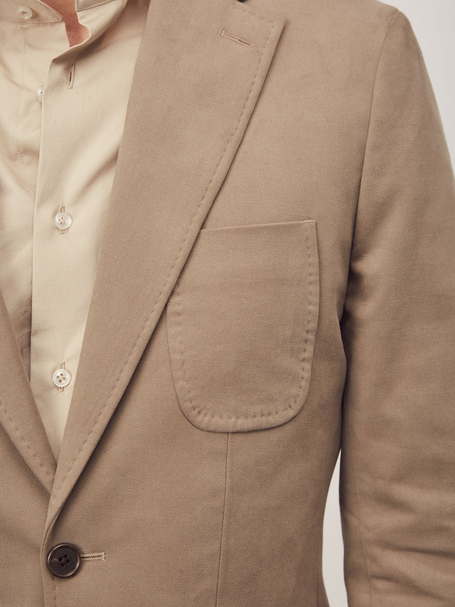 Mid brown brushed cotton 2 piece suit - Oscar Hunt