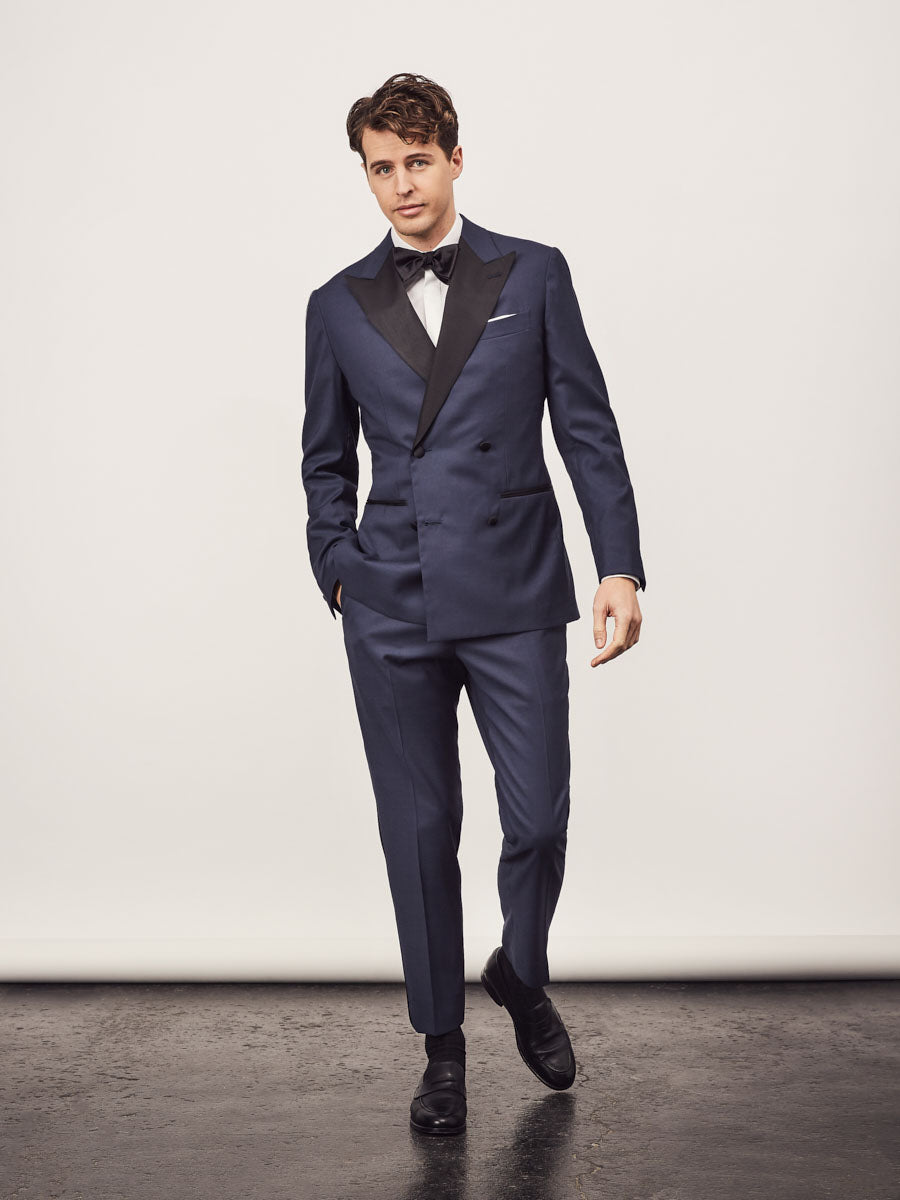 Mid blue double breasted tuxedo - Oscar Hunt