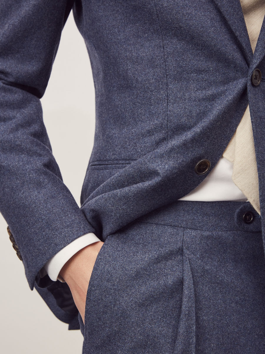 Soft blue flannel 2 piece suit - Oscar Hunt