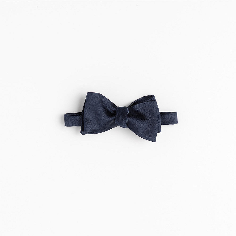 Navy Silk Bow Tie