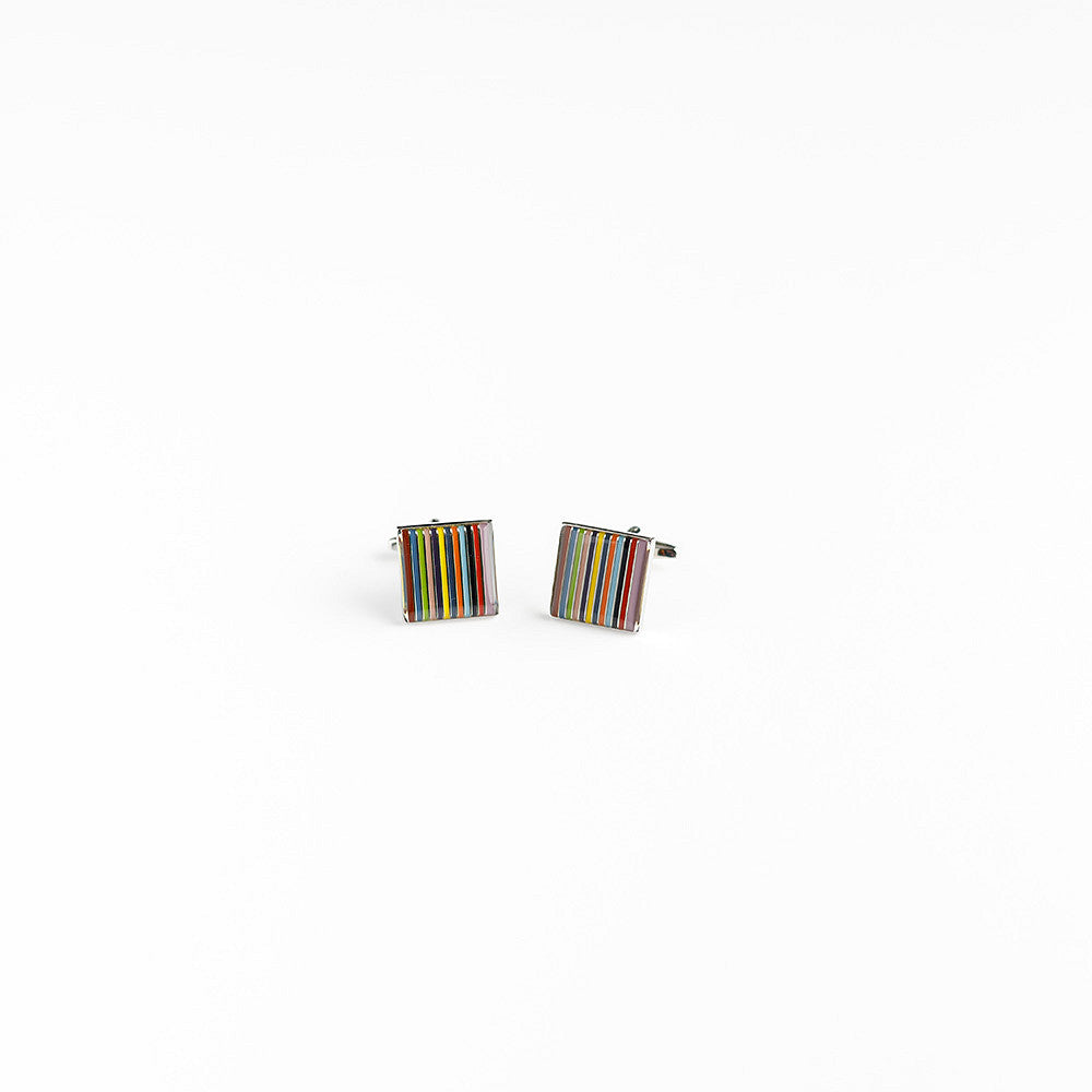 Square Rainbow Stripe Cufflinks